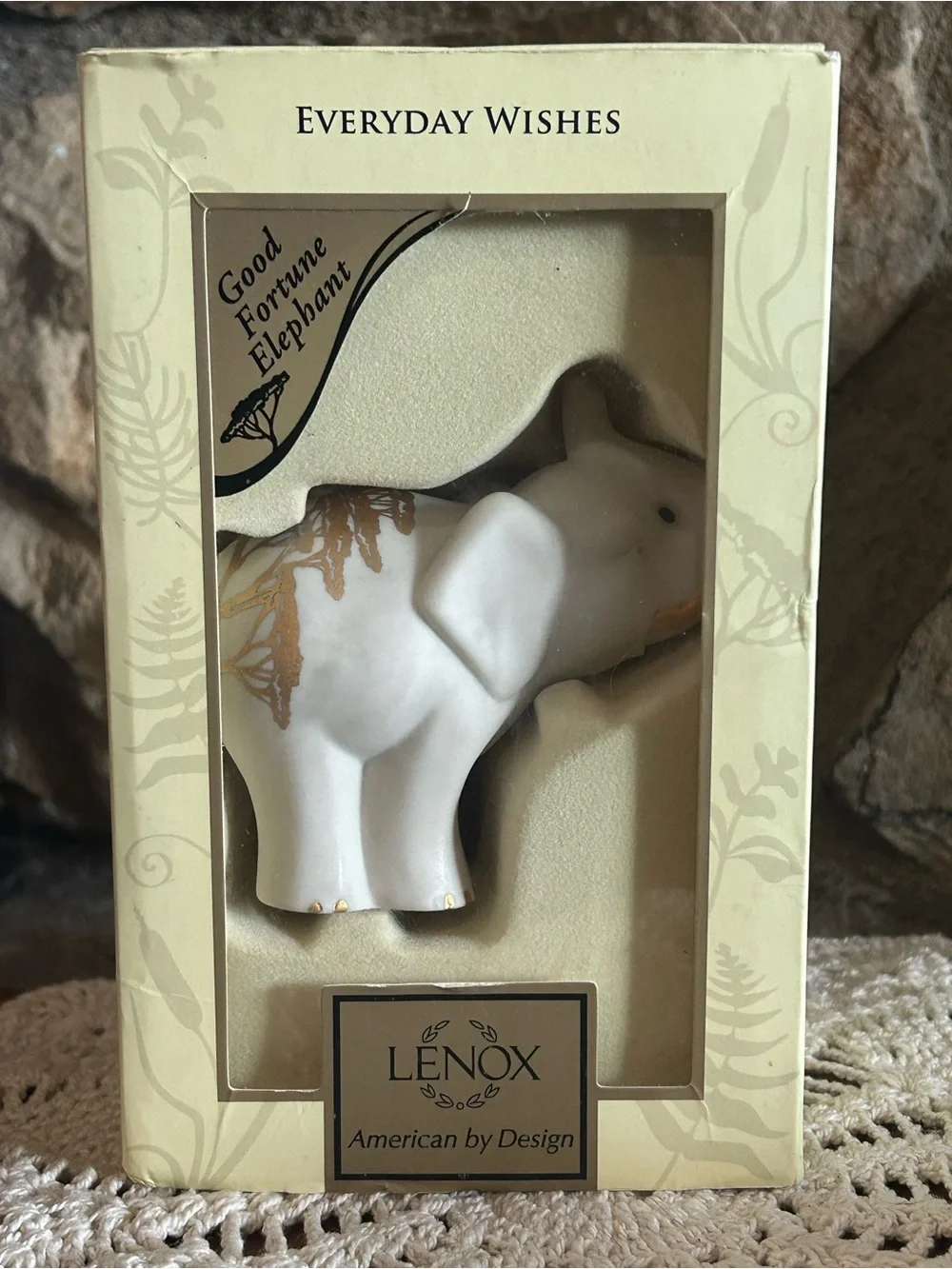 Vintage Lenox Everyday Wishes Good Fortune Elephant Figurine